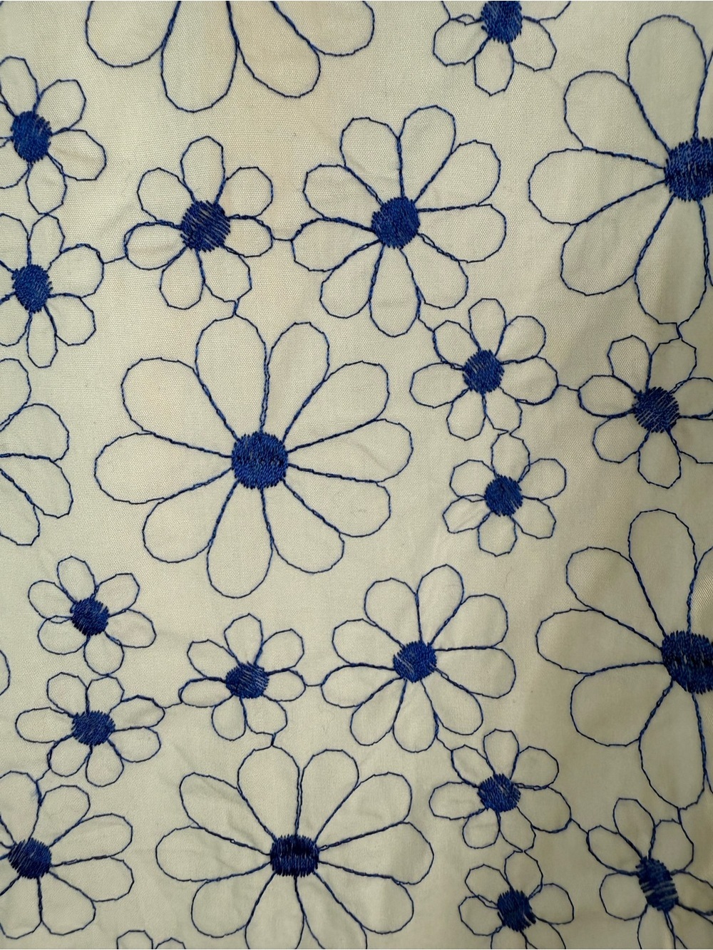 Adrienne White Mini Dress with Blue Daisy Print Size:L cotton - Picture 6 of 14